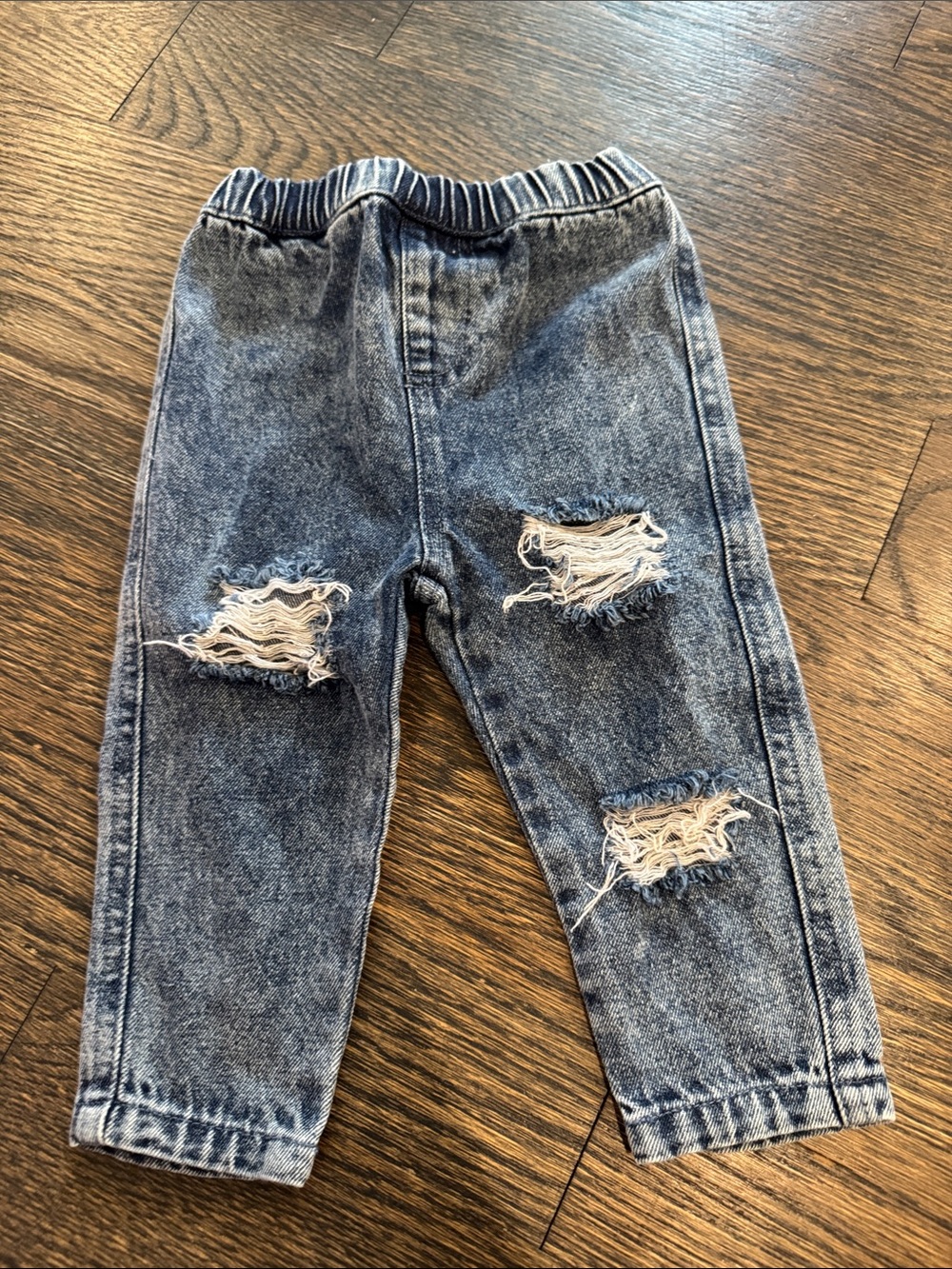 Kids Ripped Washed Blue Denim Jeans